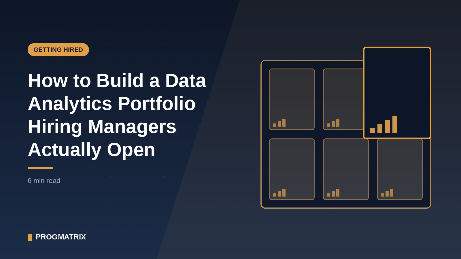 Open portfolio case displaying small dashboard thumbnails with one being lifted out by a hand