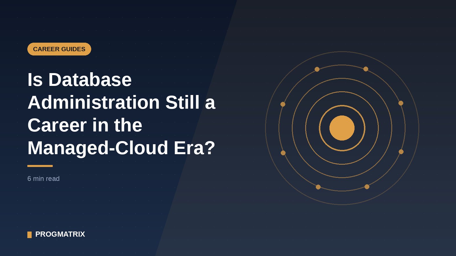 Database cylinder wearing a hard hat standing steady while abstract cloud shapes drift overhead