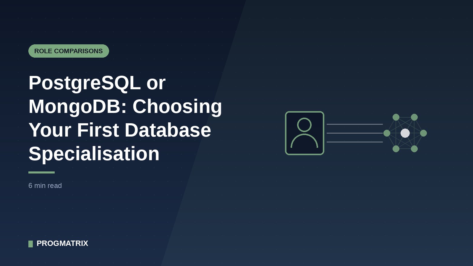 Two database cylinder icons connected by a bridge, one structured as a grid and one as nested documents